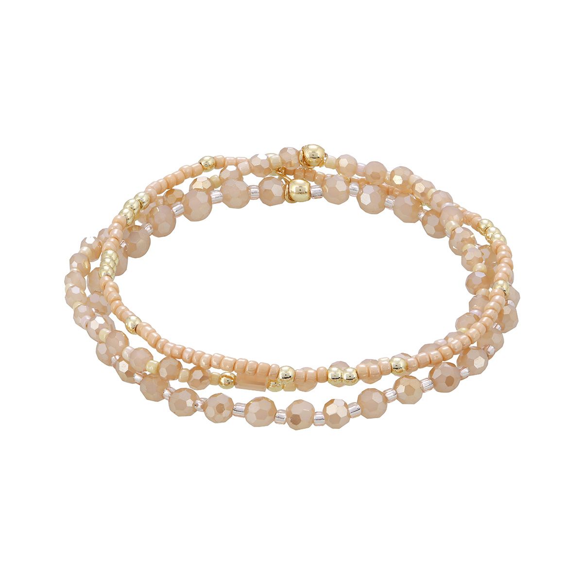 3-fach Armband Nude/Gold