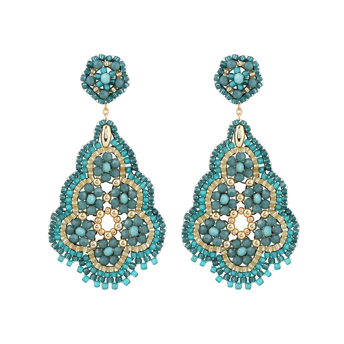 Boho Flower Drops Petrol