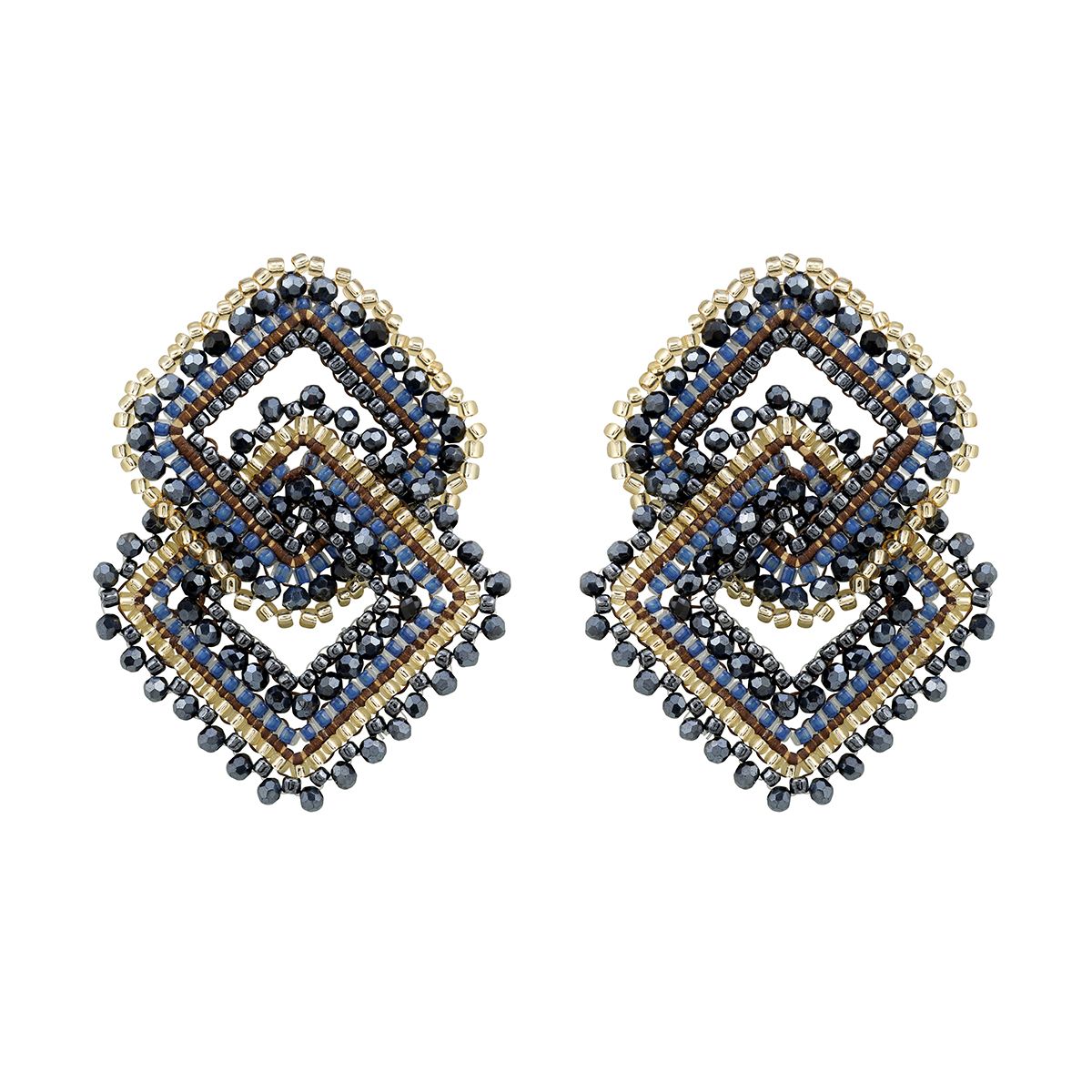 Boho Twisted Squares Midnight Blue