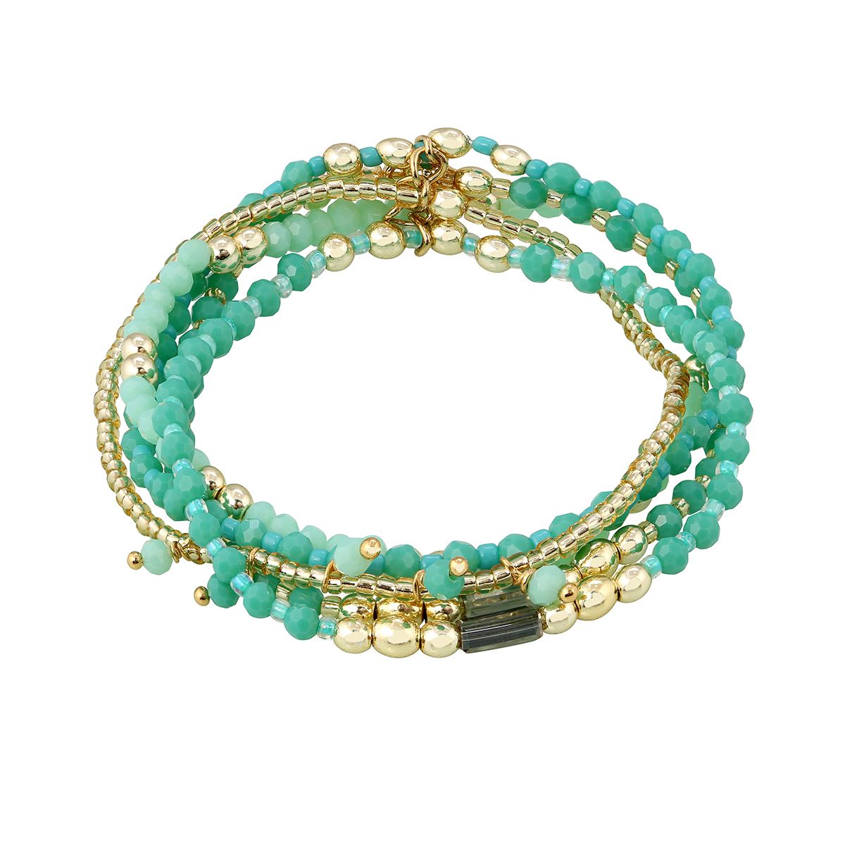 5-fach Armband Türkis/Gold