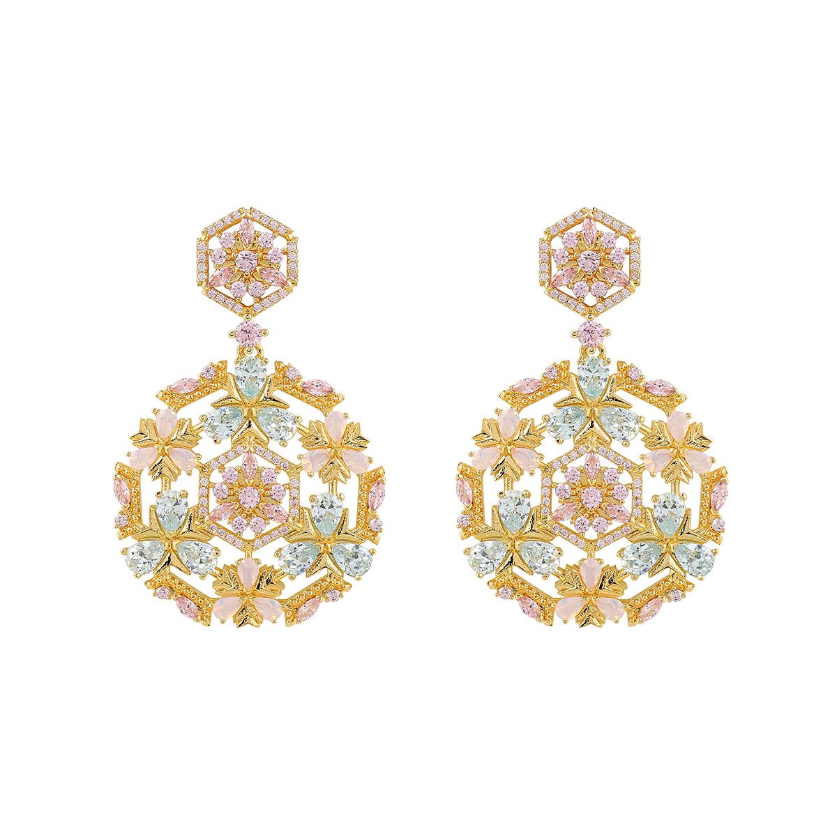 Eleganter Ohrring vergoldet pastell