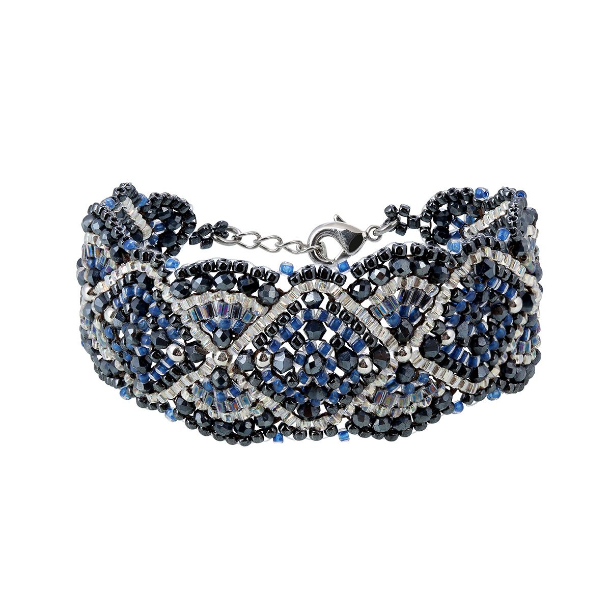 Boho Oriental Bracelet Navy/Silver