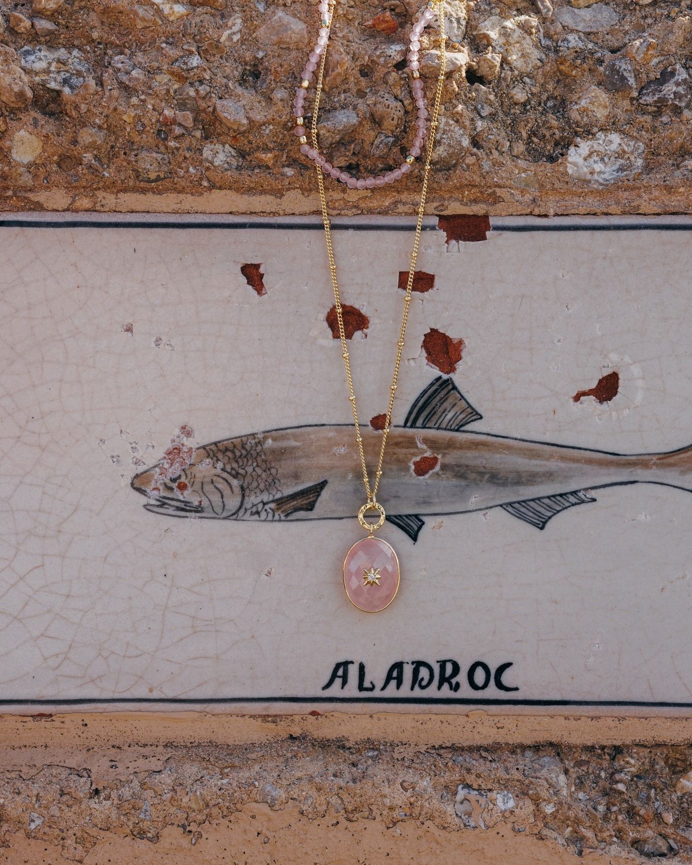 Spotted in Old Town Mallorca: Fishes Bedazzles with Necklace Rosequarz ... CAJOY 🐟🌹