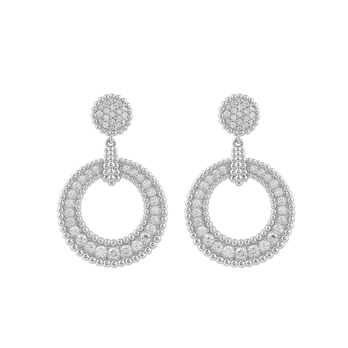 Rhodinierter Circle Ohrring