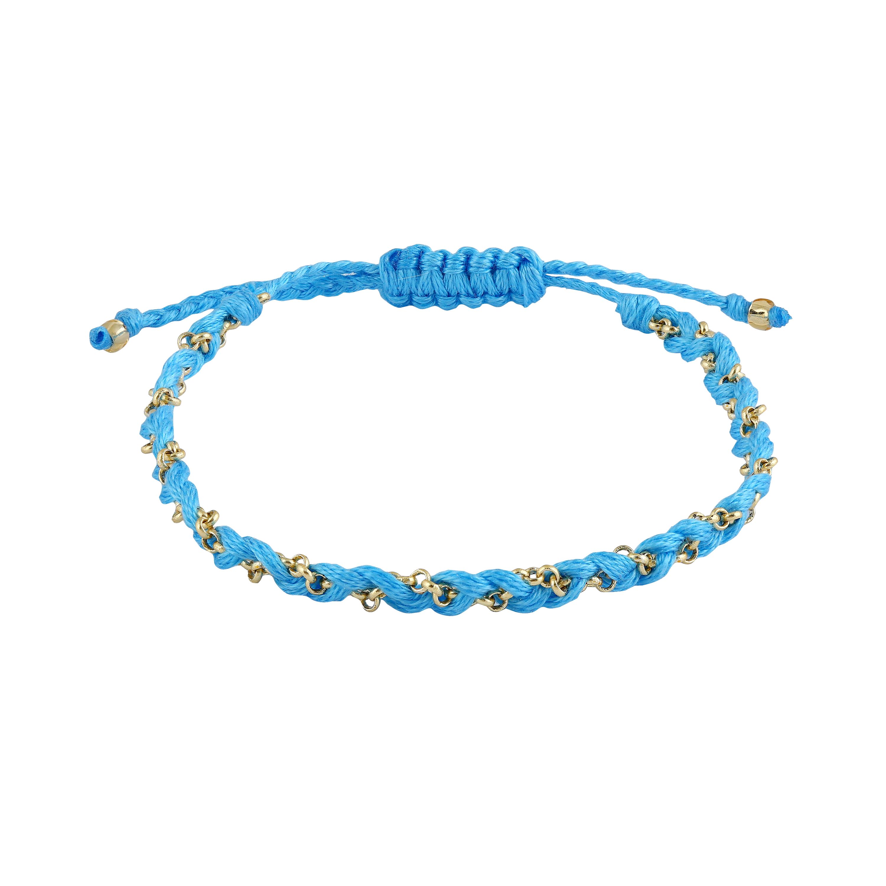 Textilarmband mit Chain Blau