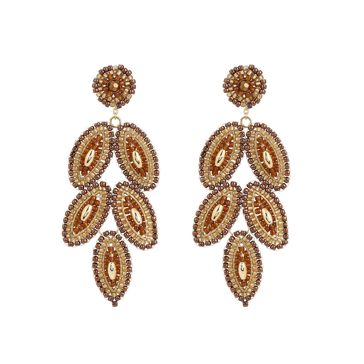 Boho Leaves Brown/Gold 
