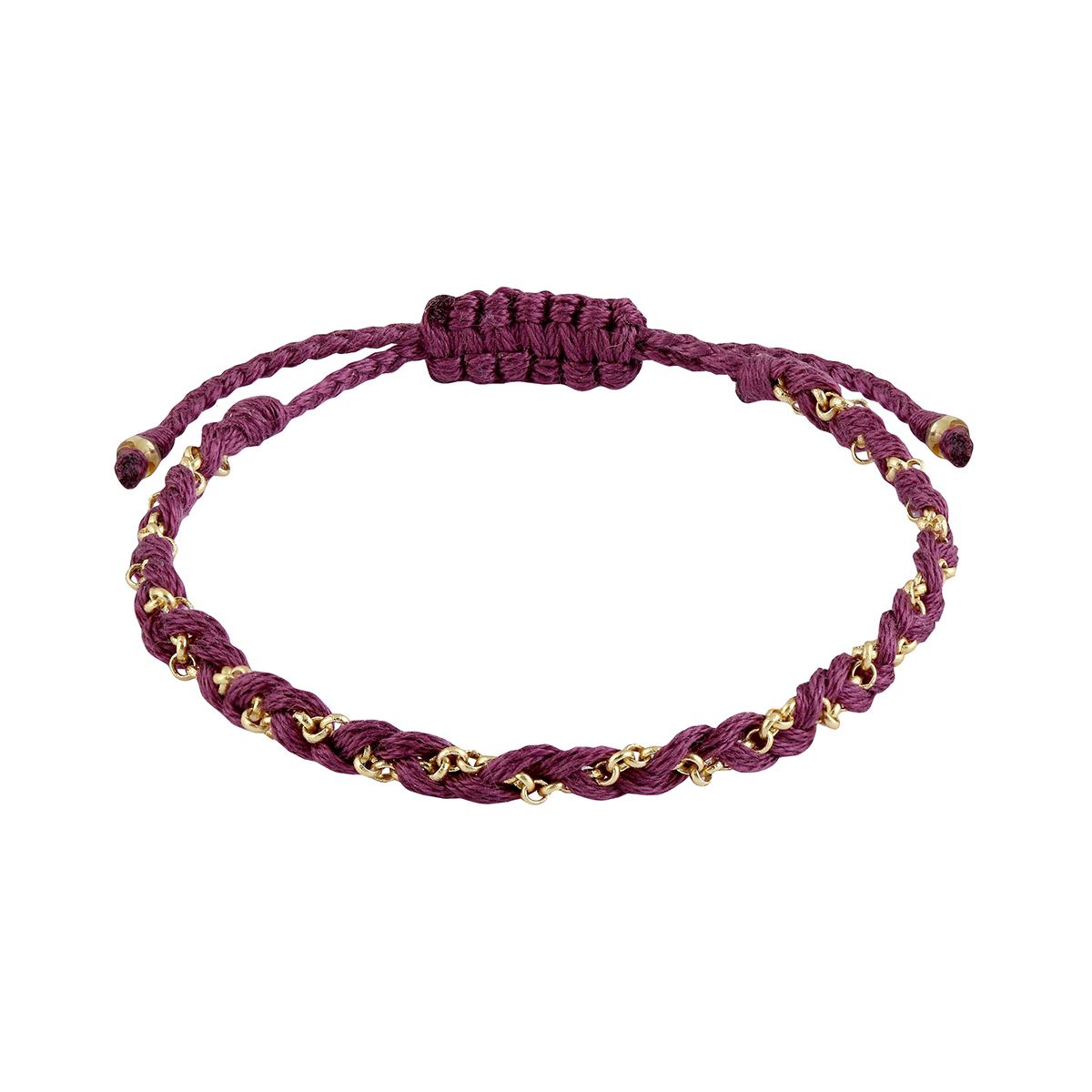 Textilarmband mit Chain Violett