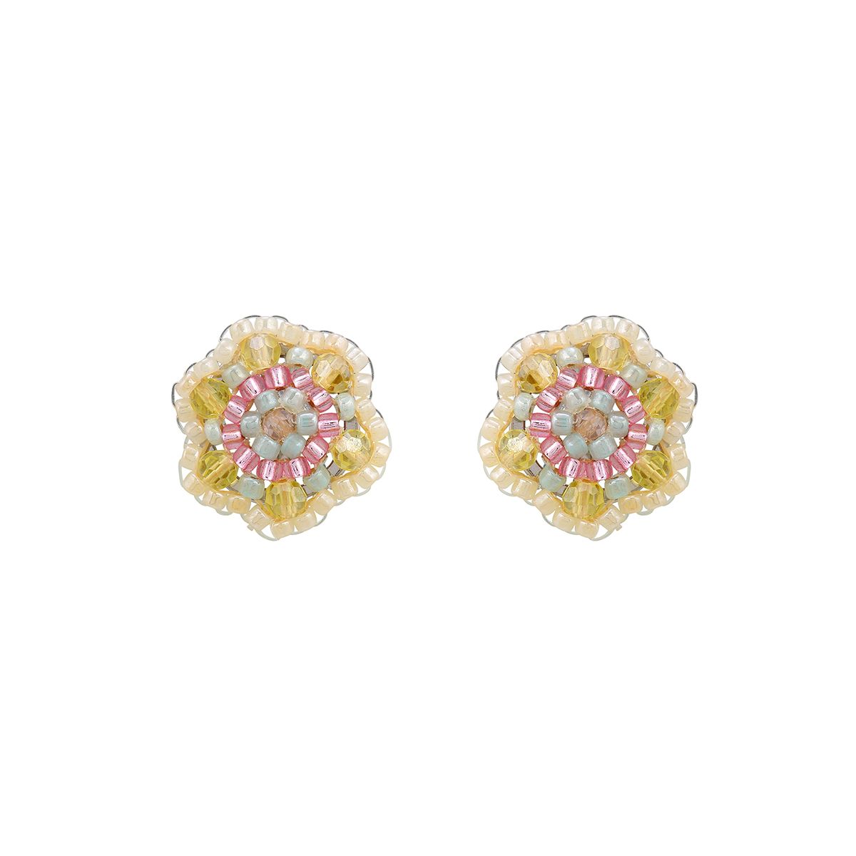 Fleur Boho Studs Lemon/Rosé