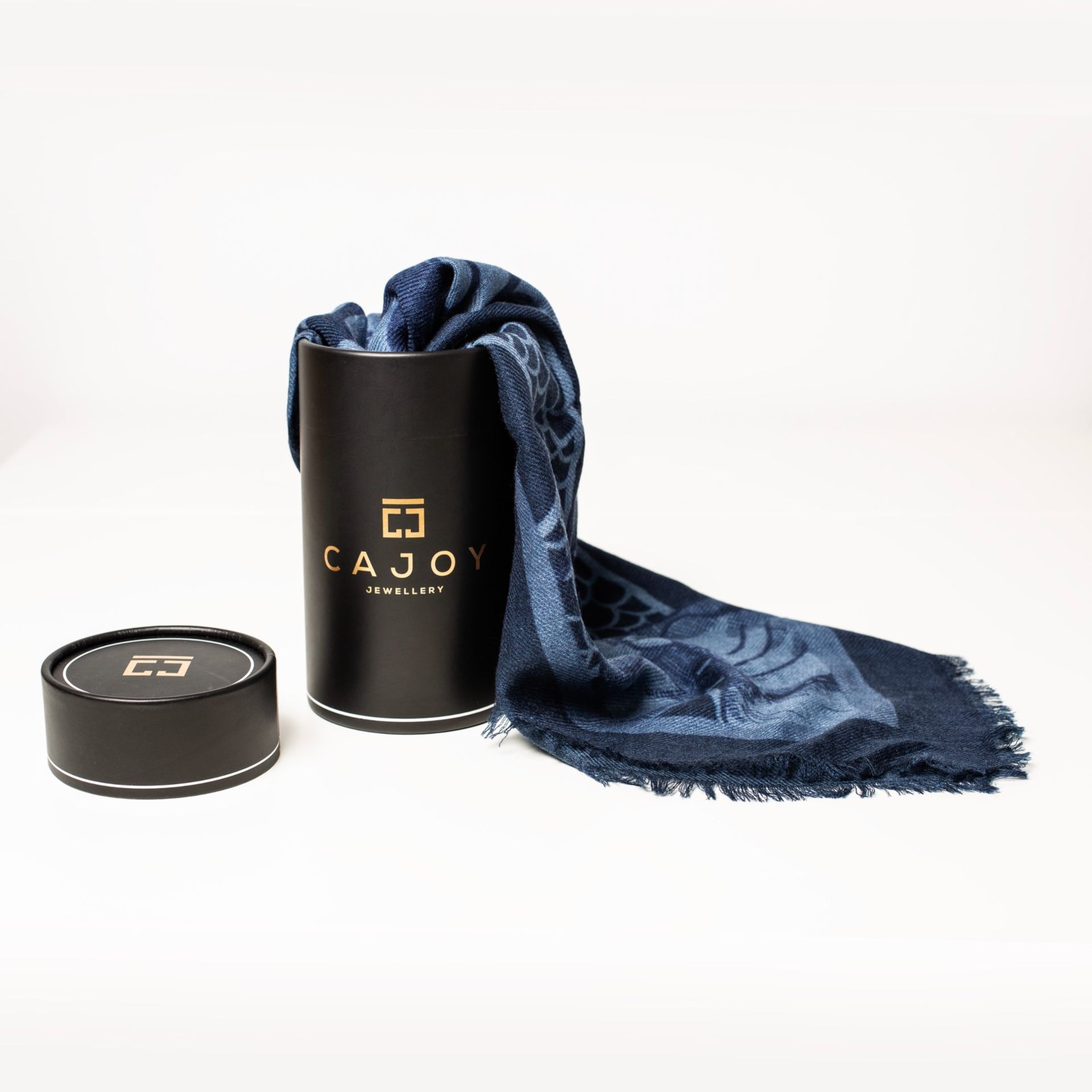 Merinoschal Dunkelblau Print