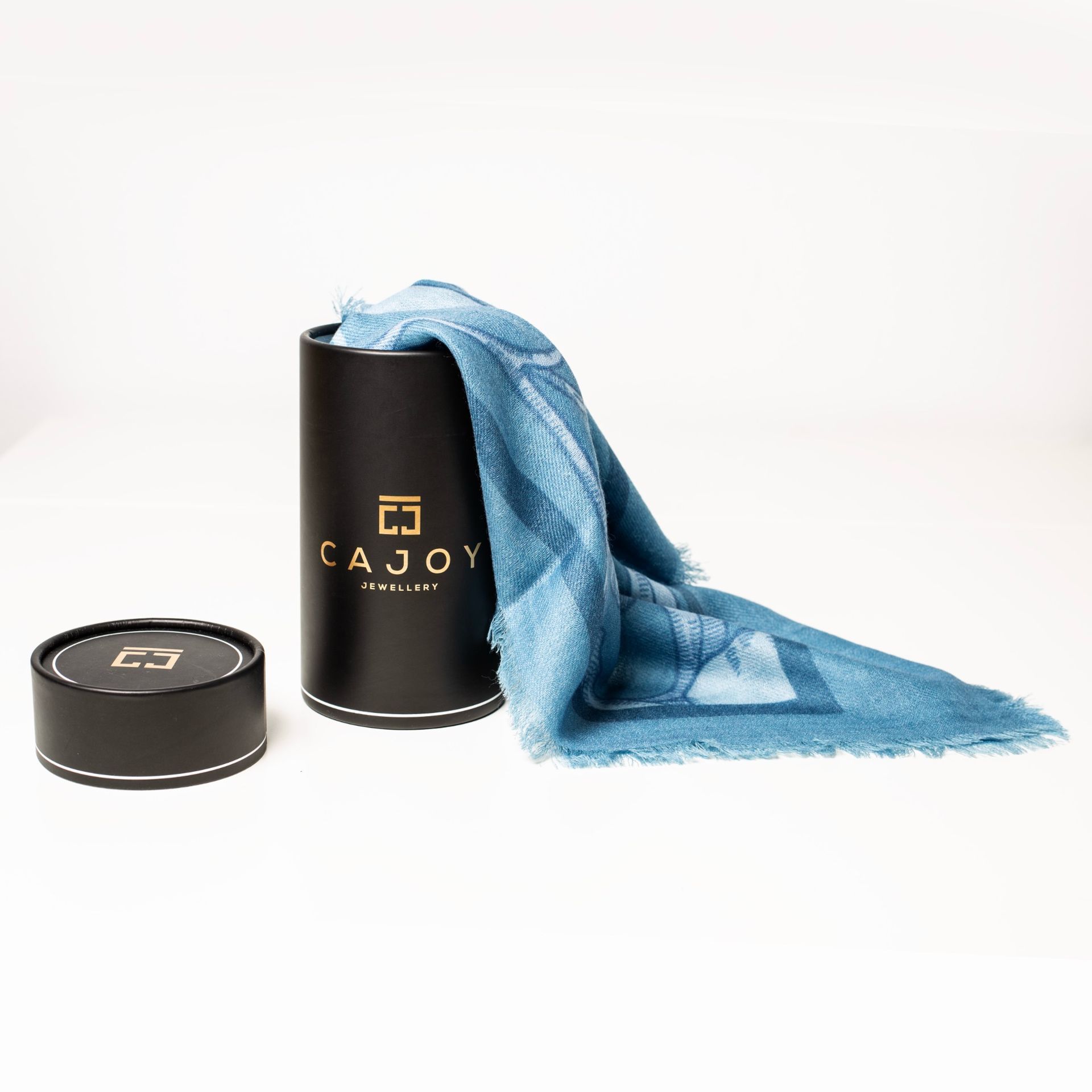 Merinoschal Taubenblau Print