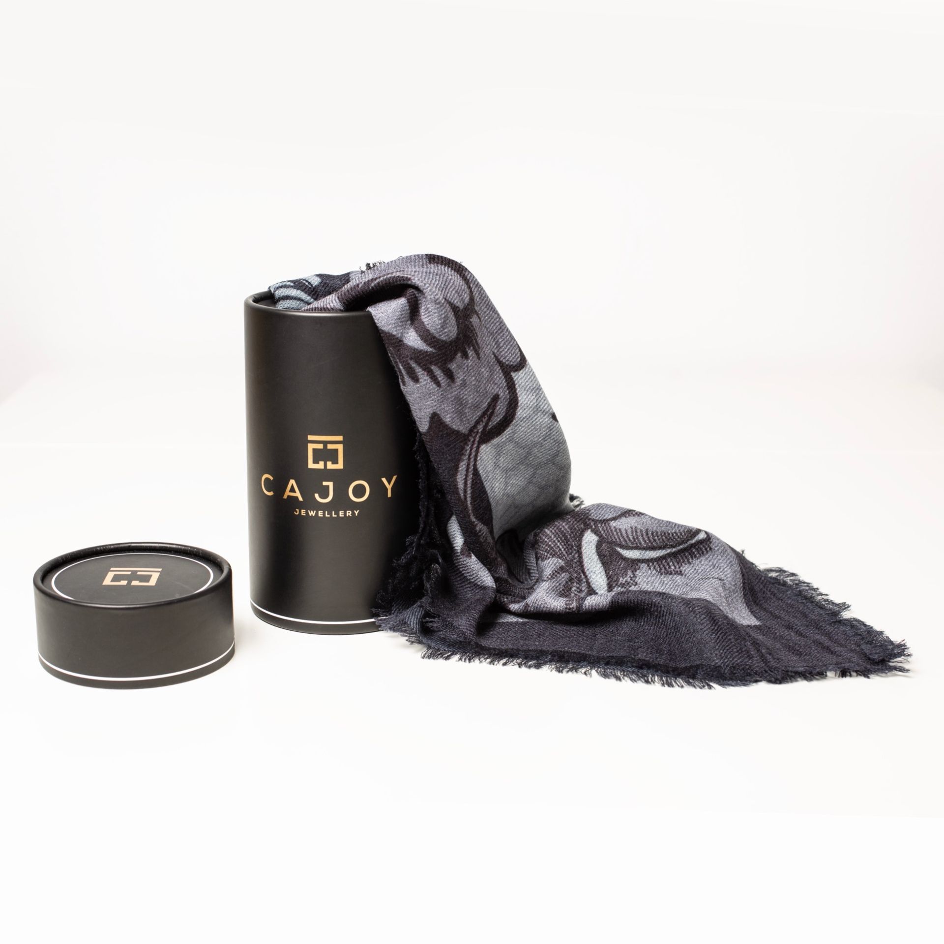 Merinoschal Schwarz Print