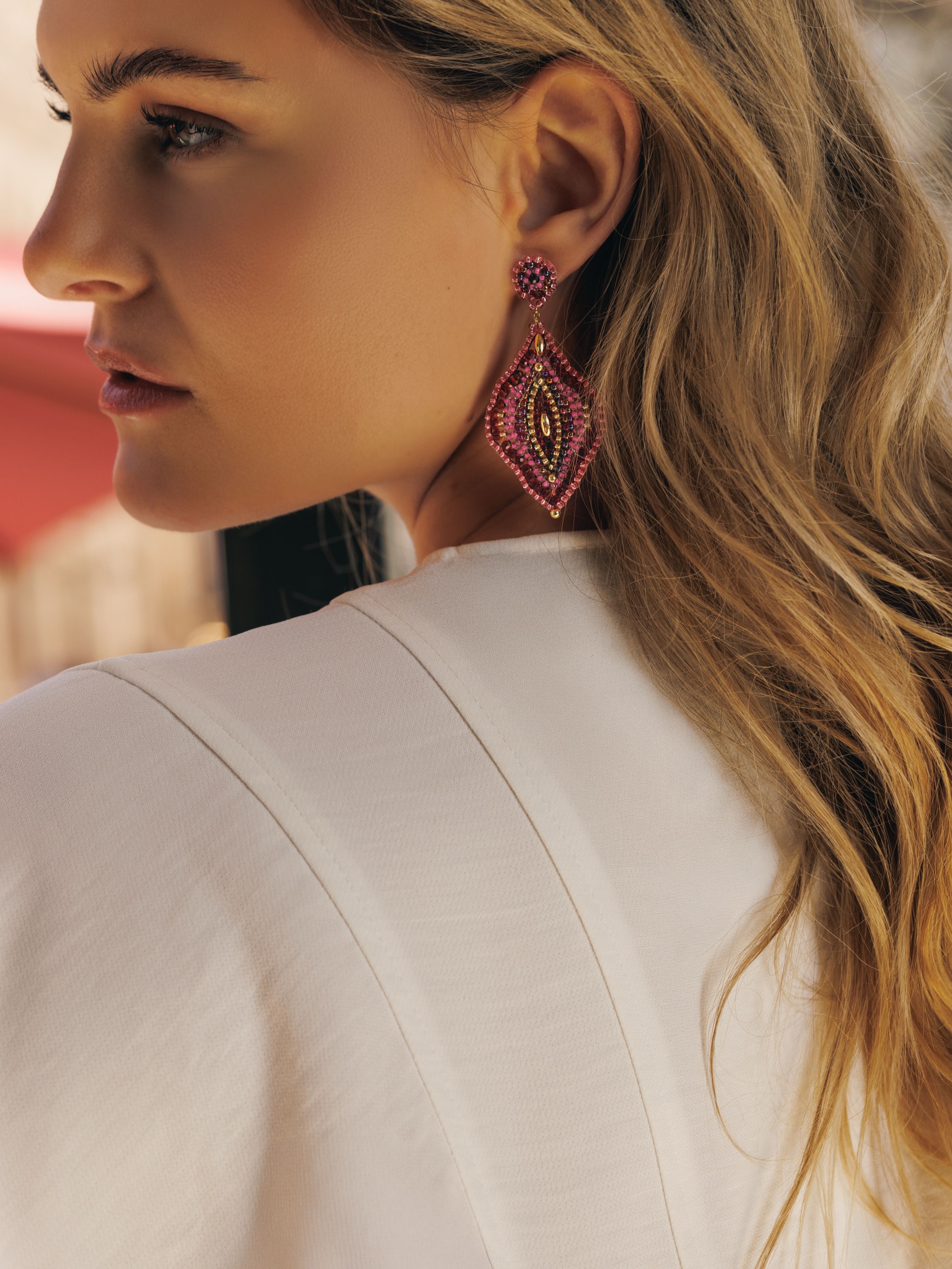 Berry Tones Are Having Their Main Character Summer: Boho Cateye Red/ Pink, Boho Flower Drops Red/ Pink, Boho Twisted Circles Red/ Pink, Boho Dreamcatcher Berry Pink … CAJOY 🍇🍓🍒