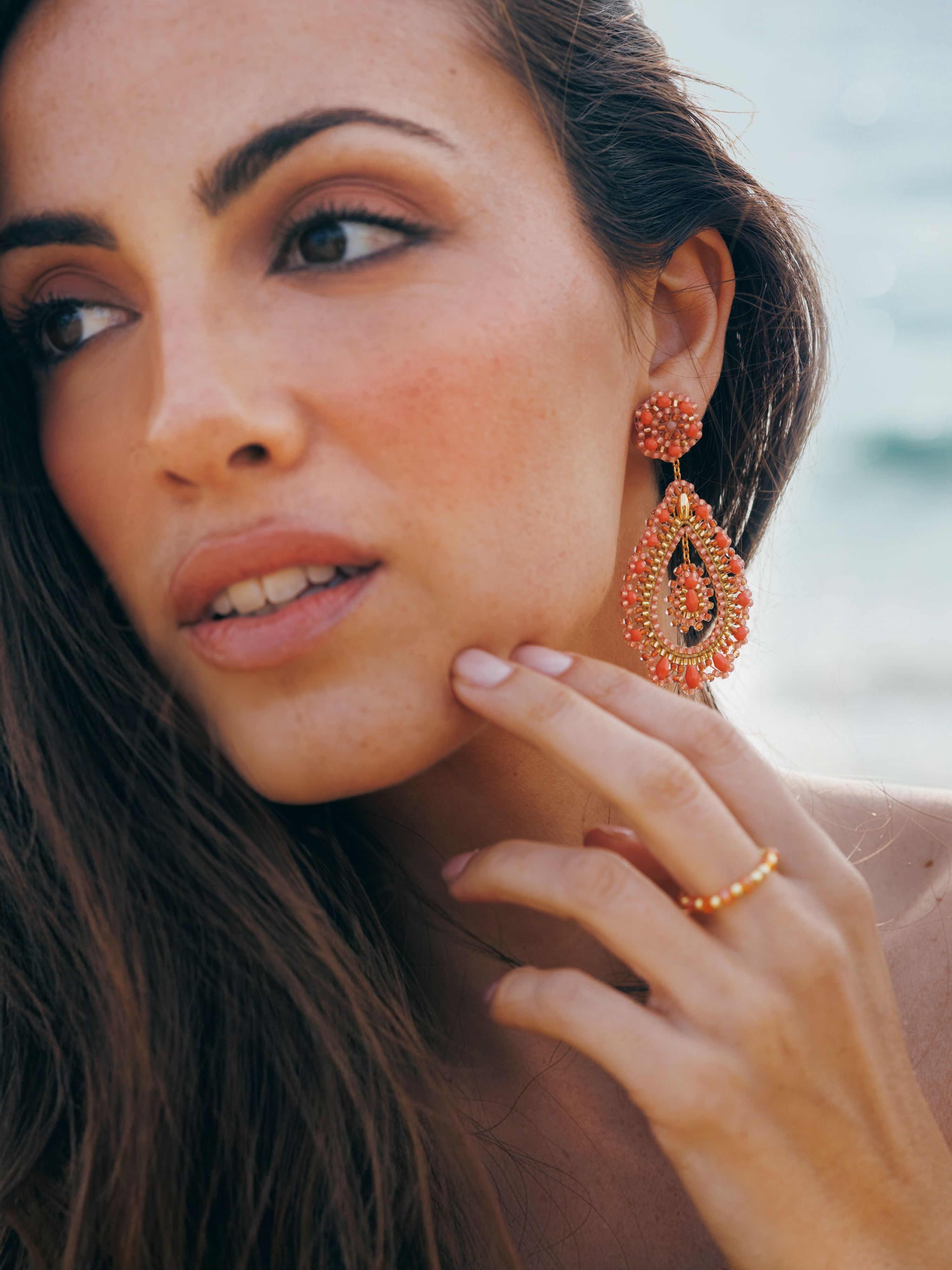 Coral is what happens when summer gets a little flirty: Boho Tropfen Koralle Pendant … CAJOY 🪸🐠