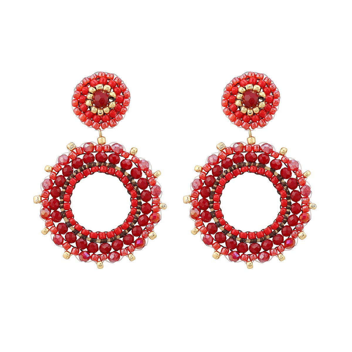 Boho Small Circle Vibrant Red