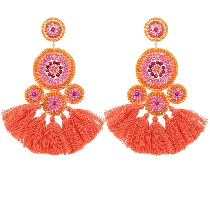 Boho Orange/Rose Tassels