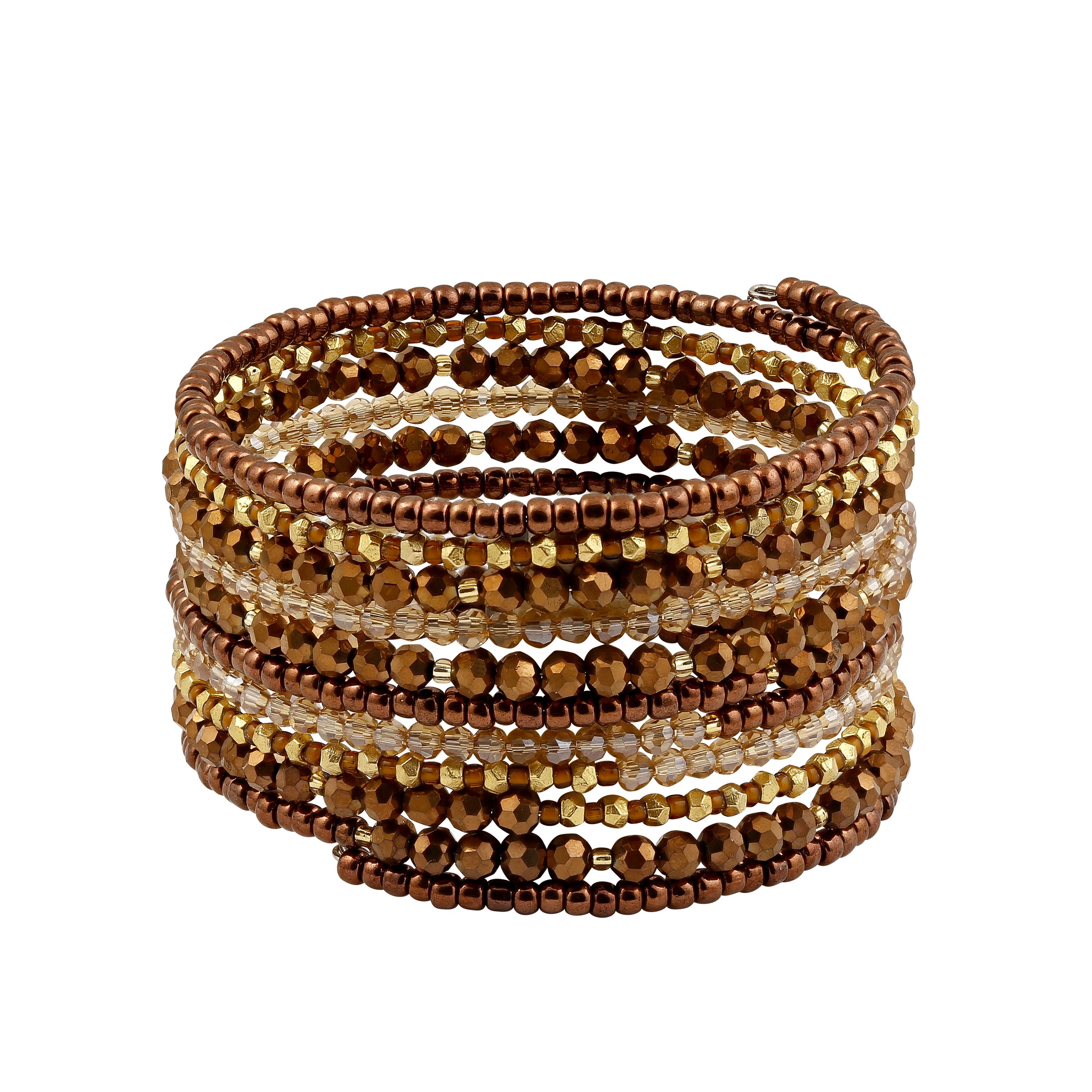 Drahtarmreifen Braun/Gold