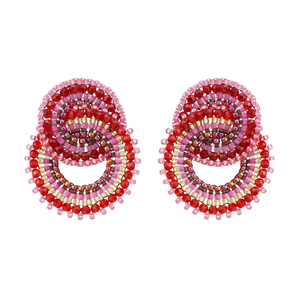 Boho Twisted Circles Red/Pink
