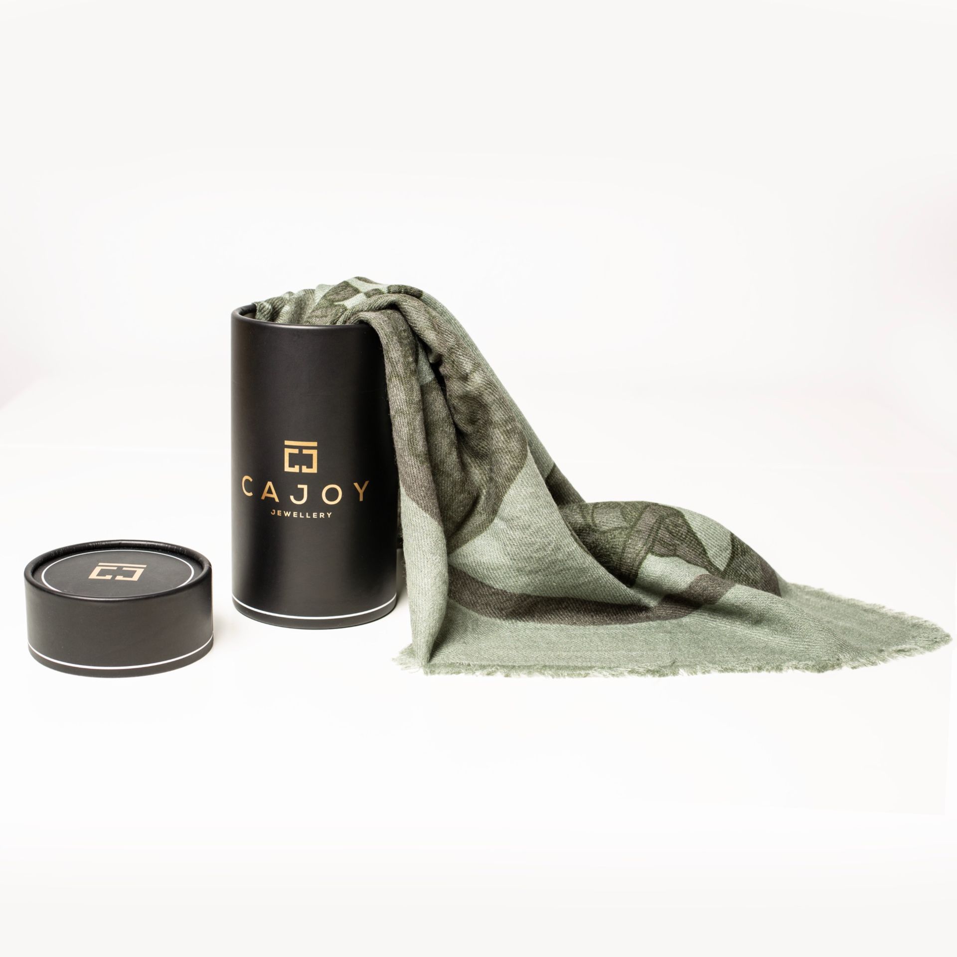 Merinoschal Grün Print