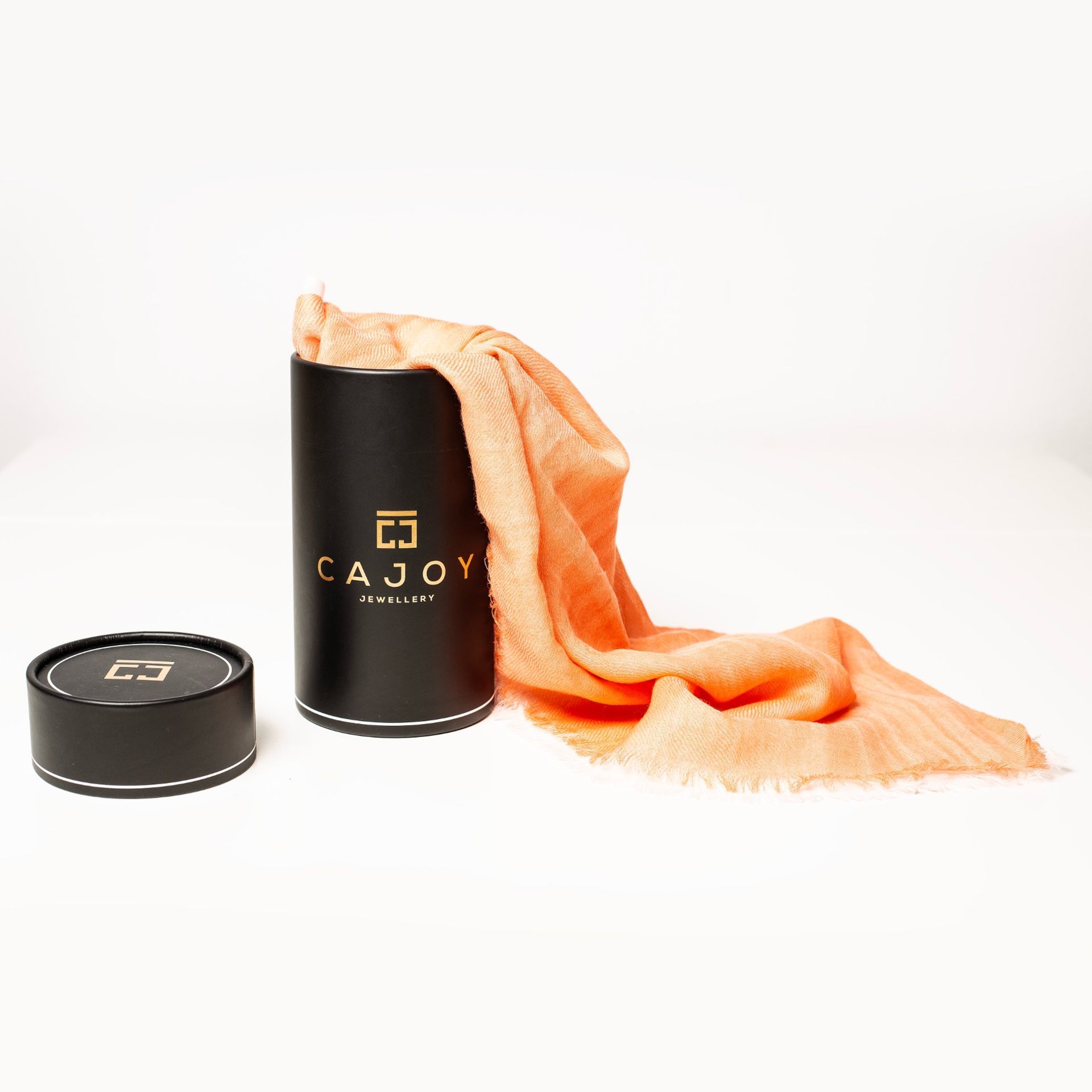 Zweifarbiger Schal Koralle/Weiß