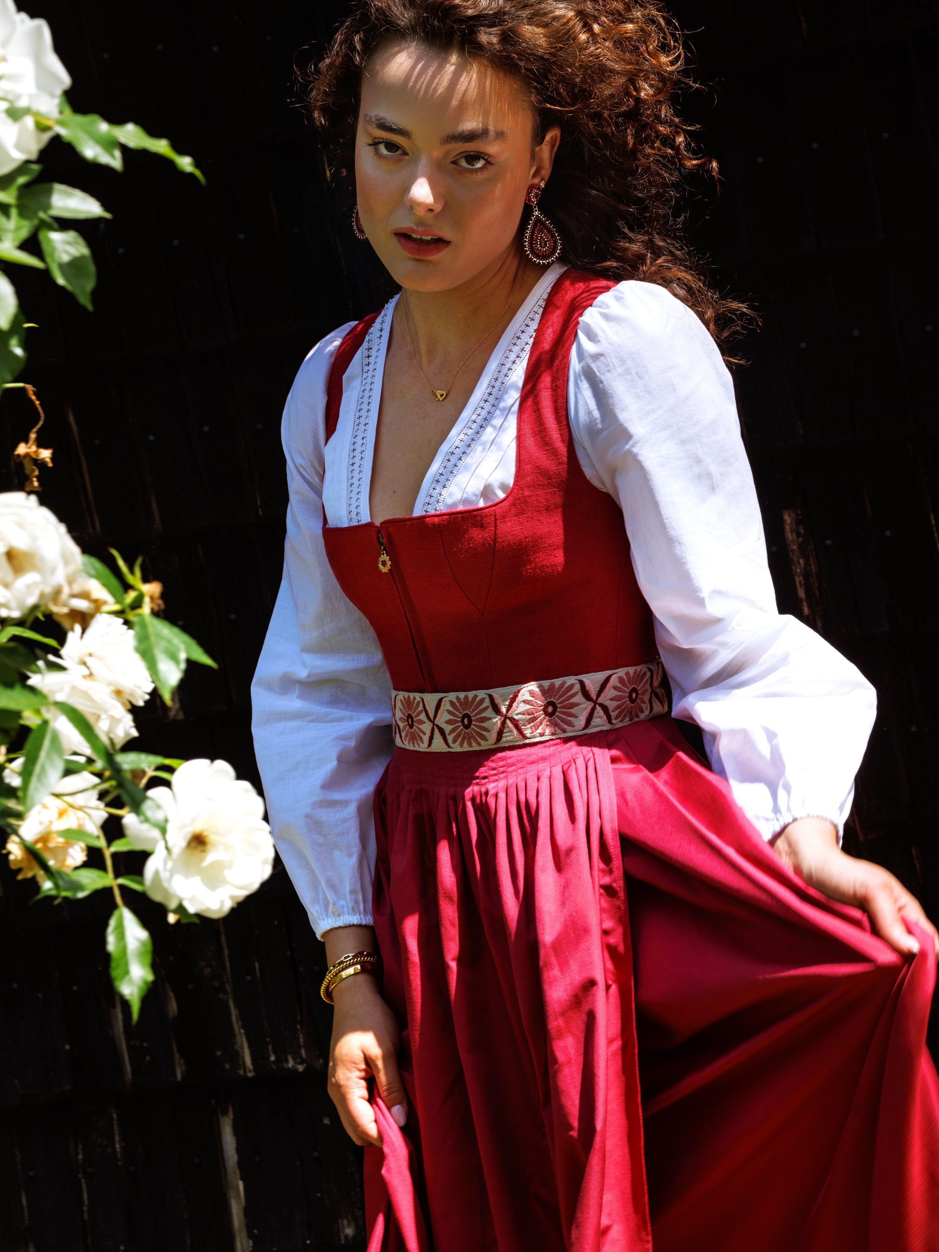 She Came For The Wiesn, She Stayed For The Compliments: Boho Tropfen Kaminrot, Kette Mit Zwei Herzen … CAJOY 💕❣️