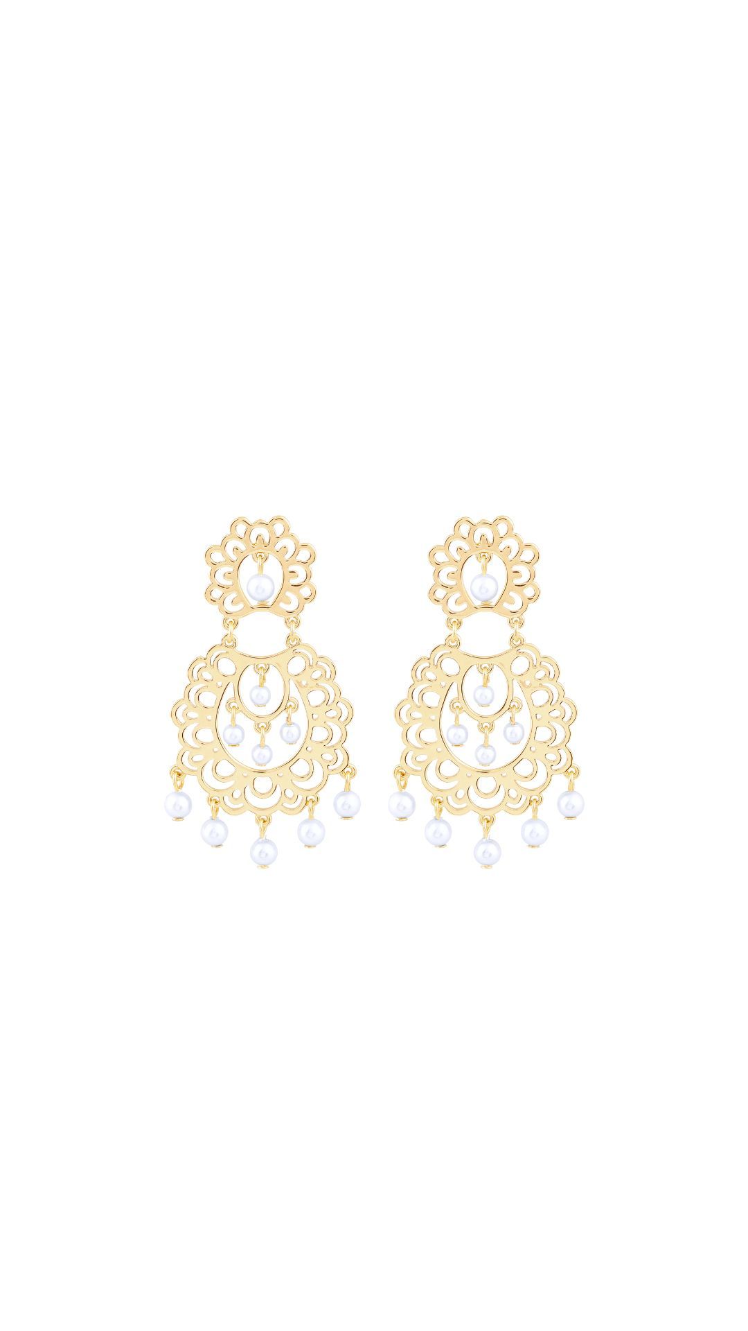 Boucles d'oreilles ornementales avec perles