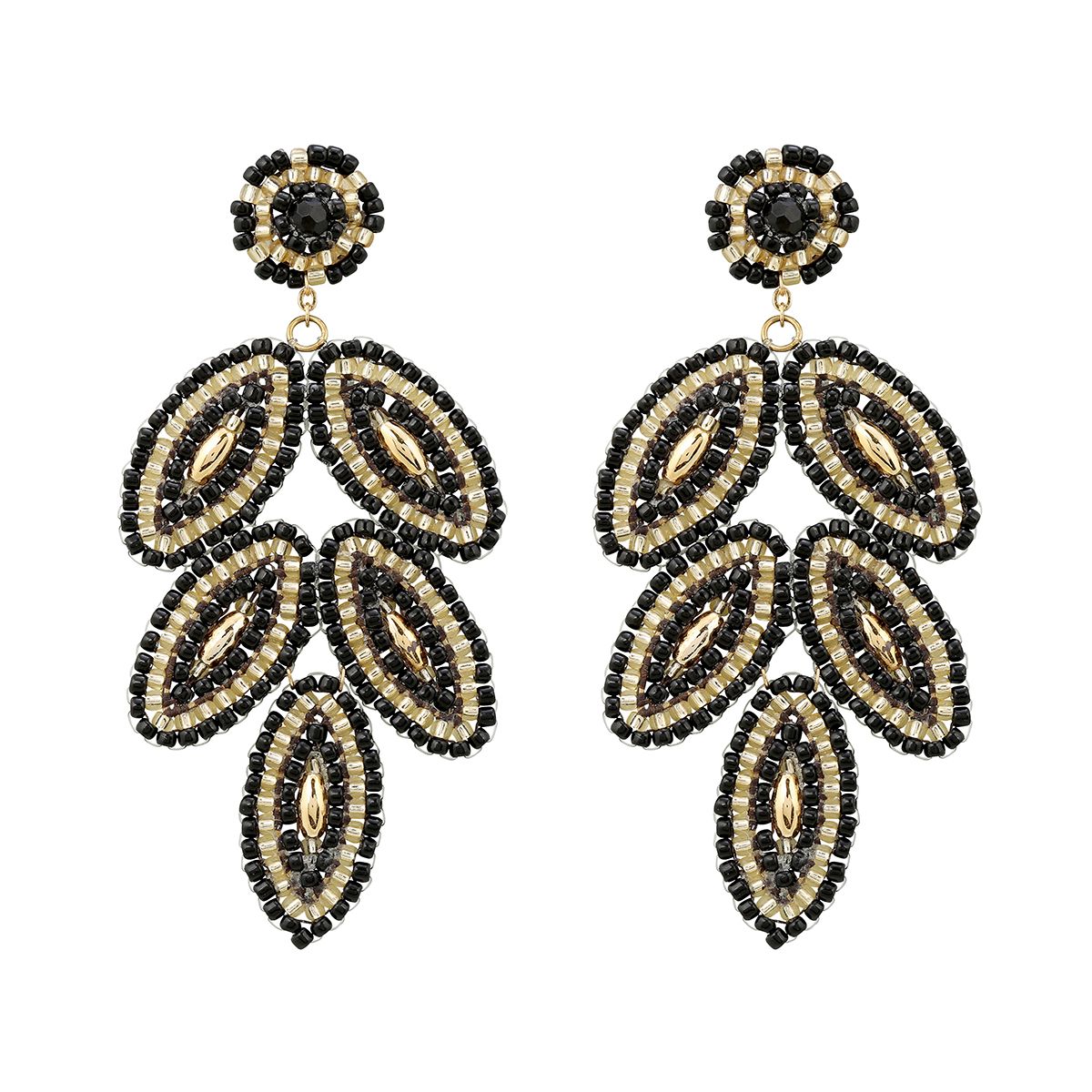 Boho Leaves Black/Gold