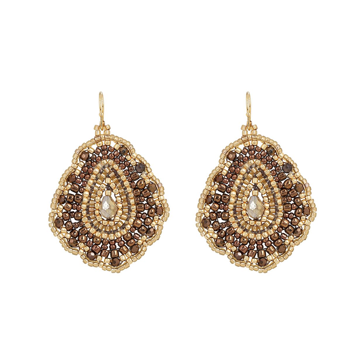 Boho Flower-Hänger Brown/Gold 