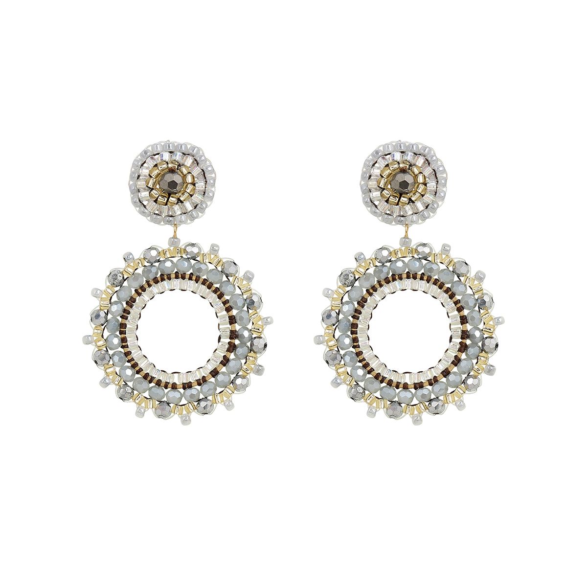 Boho Small Circle Grey/Gold