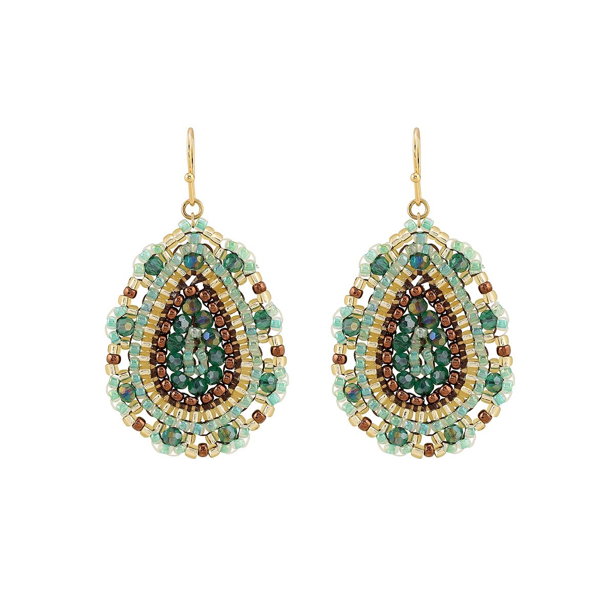 Kleiner Boho-Hänger Smaragdgrün/Braun