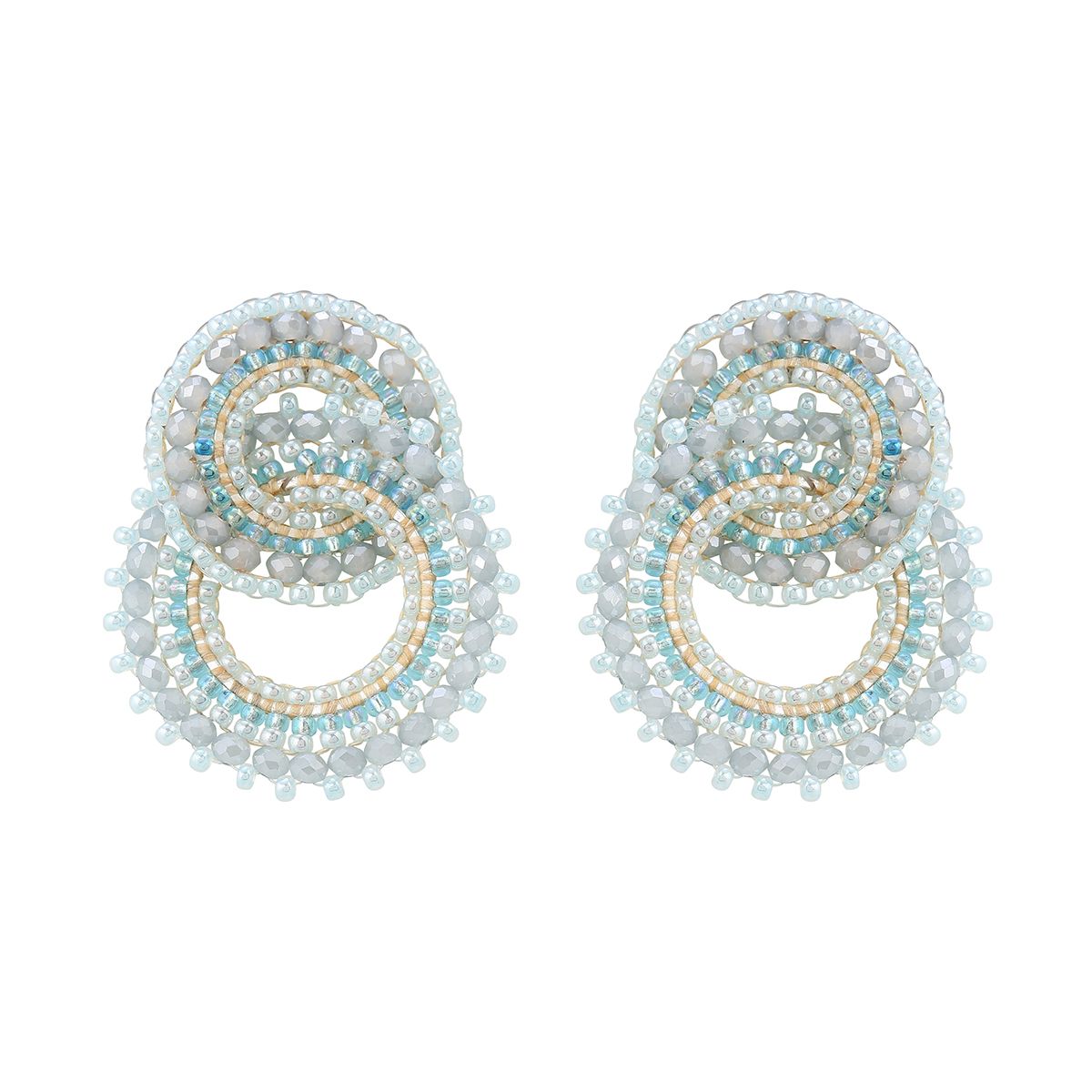 Boho Twisted Circles Light Turquoise